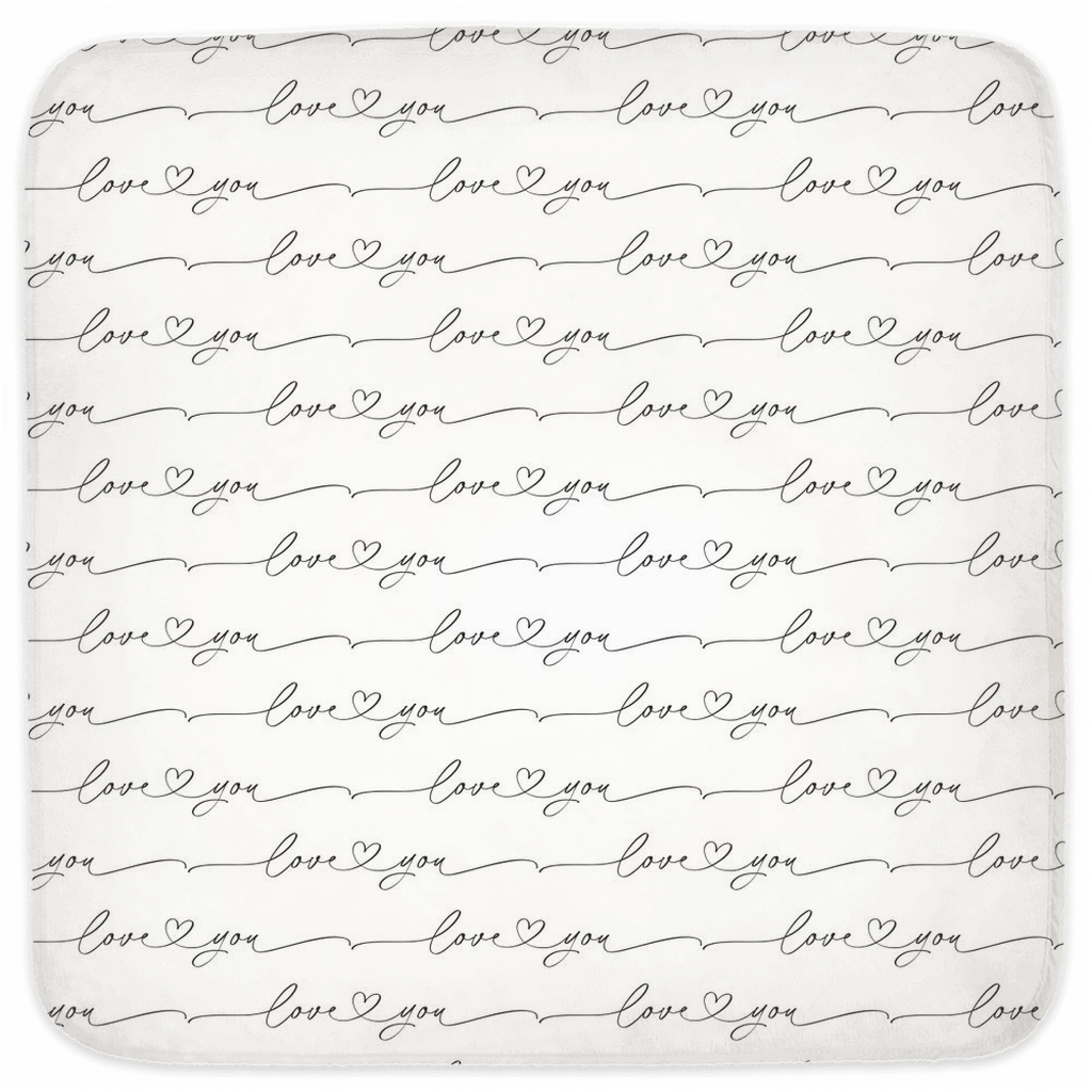 Love you Hooded Baby Towel